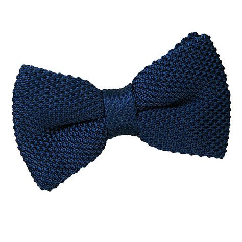 Navy Knit Bow Tie .